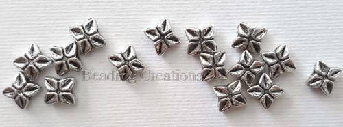 FINDINGS/SPACER BEADS/METAL SPACERS/ANTIQUE SILVER SPACERS/SQUARE SPACER BEADS/FLOWER SPACER BEADS