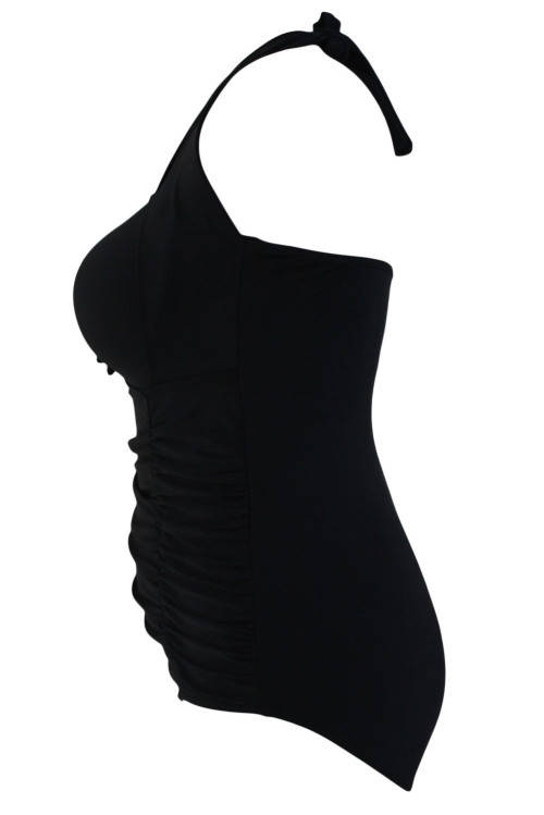 **PLUS SIZE** SEXY SOLID BLACK NON-UNDERWIRE MONOKINI - XL/2XL/3XL/4XL