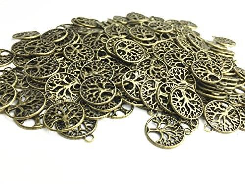 PENDANTS - ANTIQUE BRONZE - TREE OF LIFE - CHARMS - 20mm
