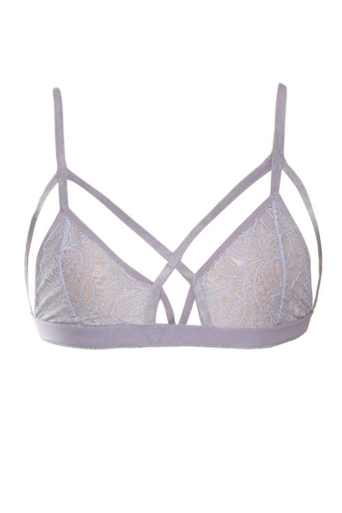 LINGERIE/SEXY LINGERIE/ GREY STRAPPY BRALETTE BRA LINGERIE - LOCAL STOCK