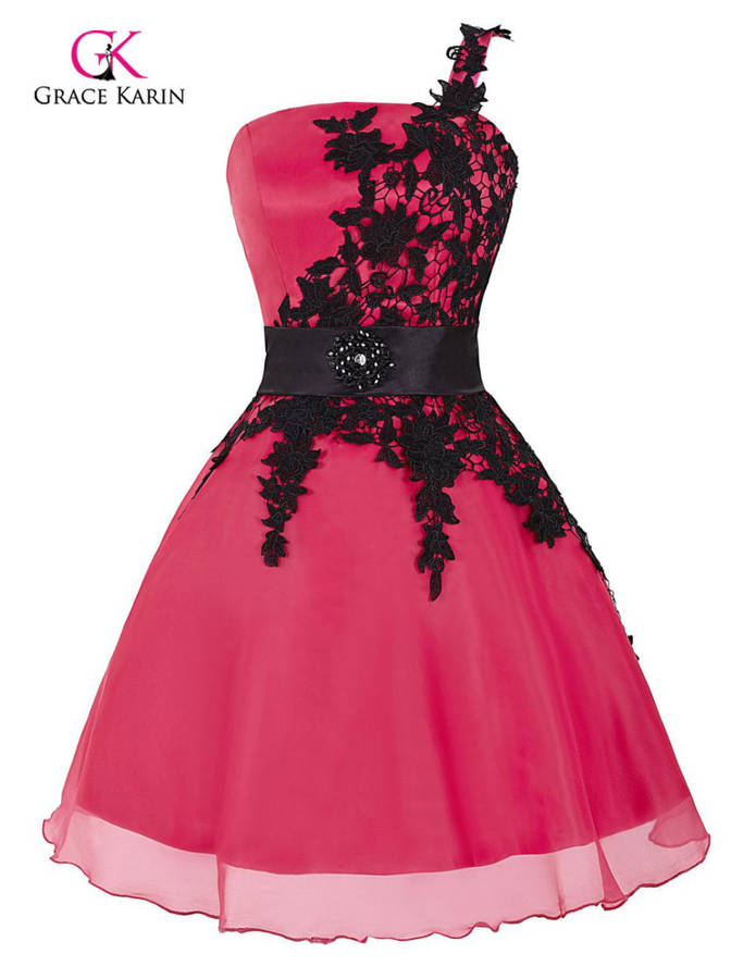 Fuchsia cocktail chiffon evening dresses