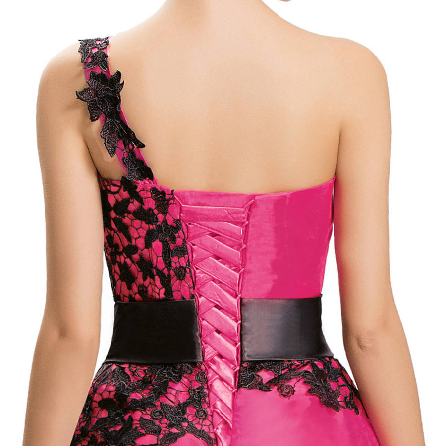 Fuchsia cocktail chiffon evening dresses