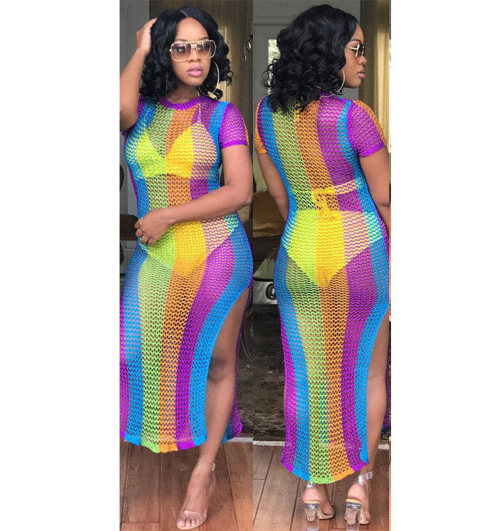 COVERUP/BEACH COVER UP/SWIMWEAR COVER UP/COLORFUL BEACH DRESS COVER UP