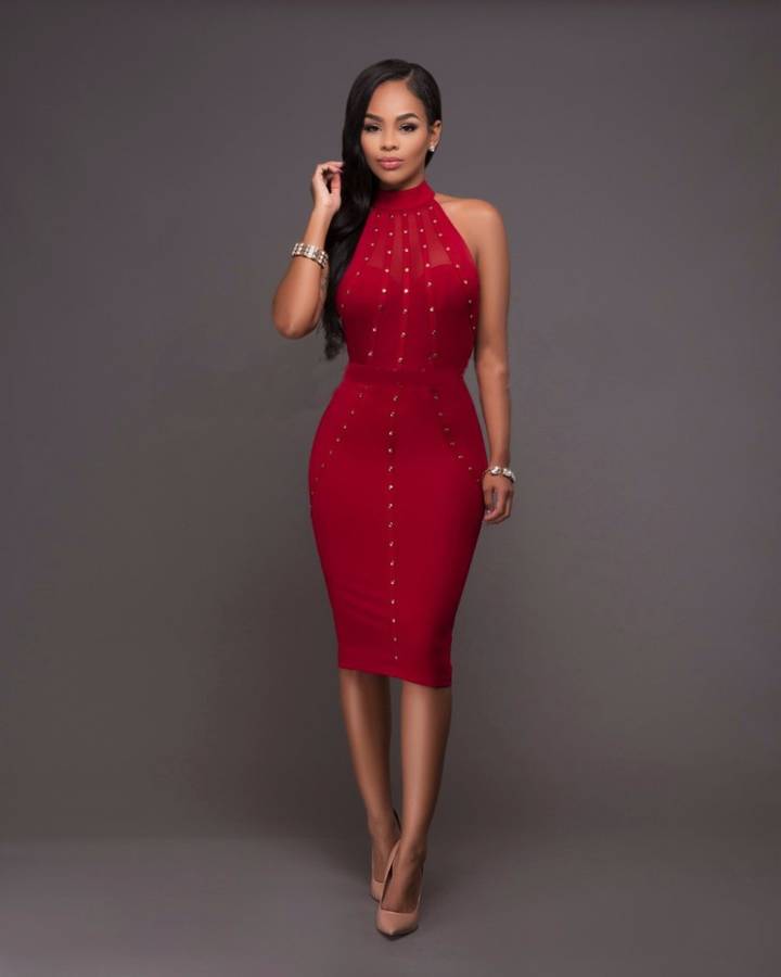 MIDI DRESSES/MIDI DRESS/RED MIDI DRESS/HALTER MIDI DRESS/SEXY MIDI DRESS/PARTY MIDI DRESS