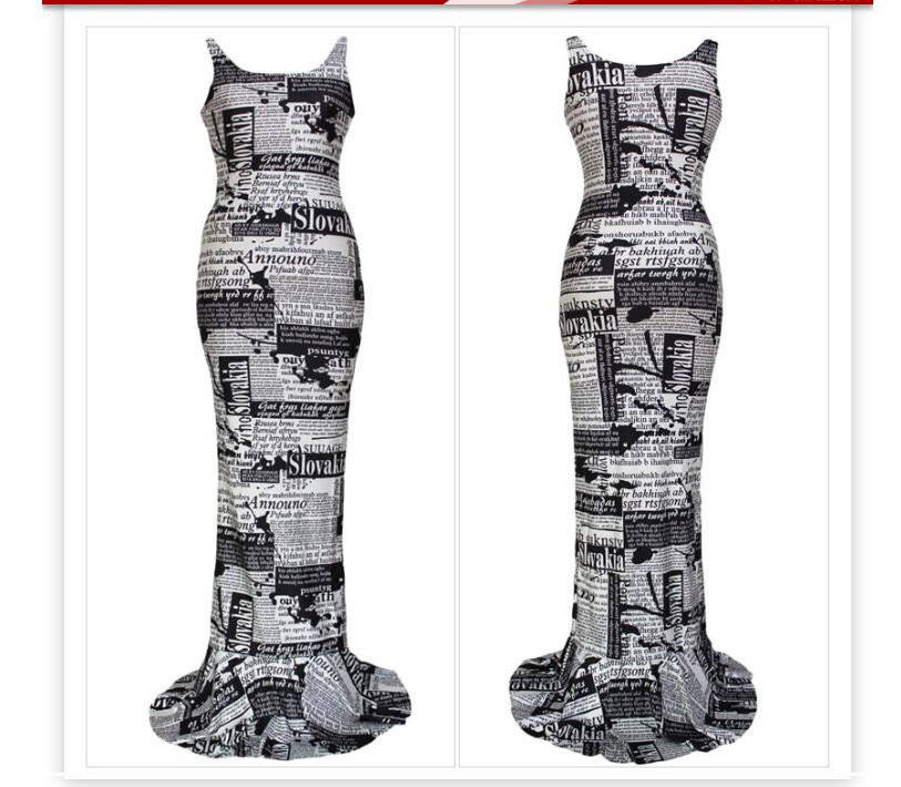 DRESSES/DRESS/MAXI DRESS/BLACK AND WHITE MONOCHROME PRINT MAXI DRESS