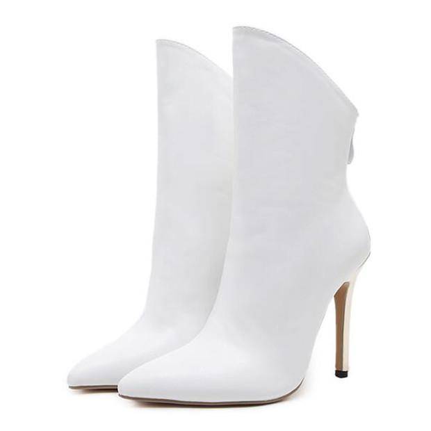 BOOTS/WOMENS BOOTS/WHITE BOOTS/SUEDE BOOTS/ANKLE BOOTS/STILETTO BOOTS/POINTED BOOTS/SEXY BOOTS