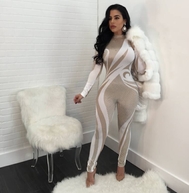 JUMPSUITS/JUMPSUIT/WHITE BEIGE JUMPSUIT/BODYCON JUMPSUIT/PARTY JUMPSUIT/SLEEVED JUMPSUIT
