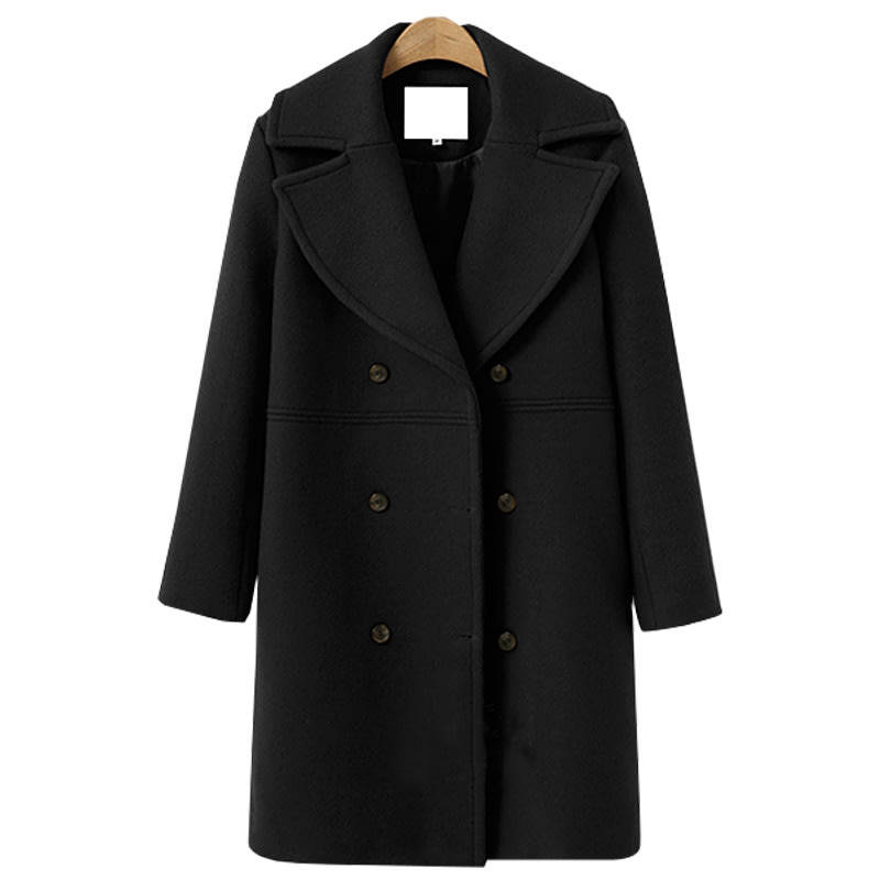 COAT/COATS/WOMENS COATS/BLACK COAT/DOUBLE BREASTED COAT/LONG COAT/WOOLEN COAT/WINTER COAT/DRESS COAT