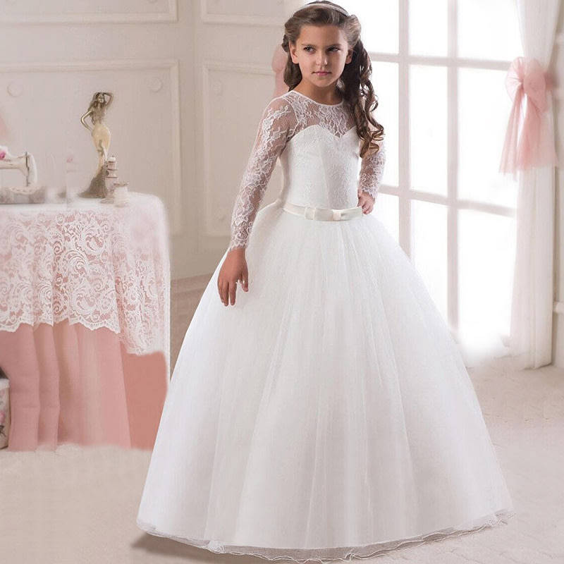 Girls dress flower girls party white princess dresses