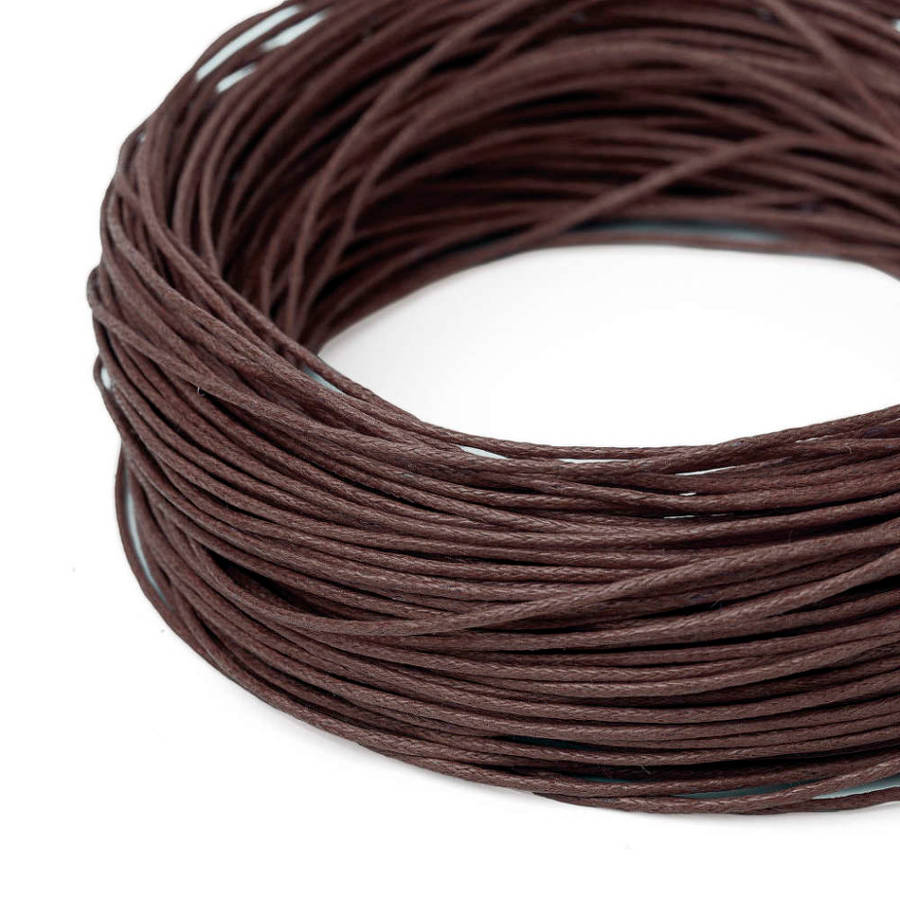Waxed Kumihimo Craft/Beading Cord Brown 1.5mm