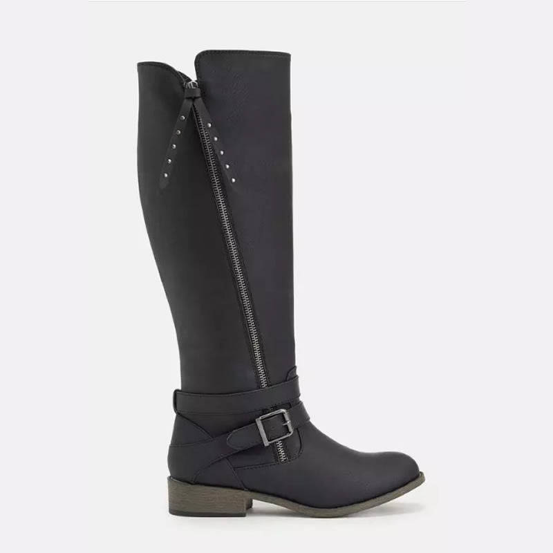 Black Side Zipper Thermal Winter Leather Boots - SA Size 1-10