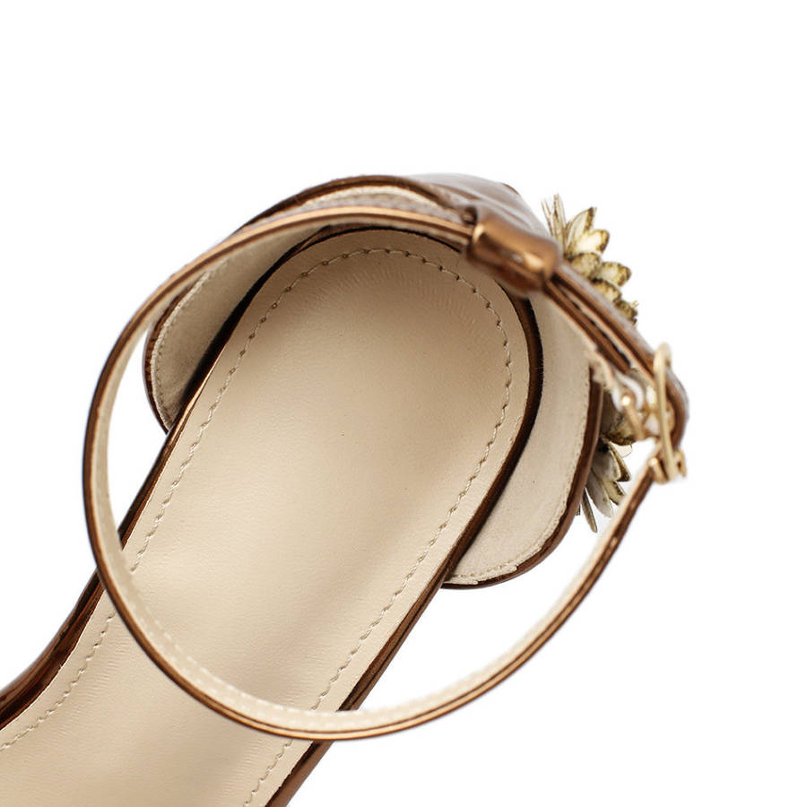 Bronze High Heel Open Toe Stiletto Sandals - LOCAL STOCK - Size 37