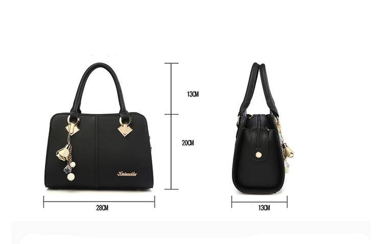 Ladies Large Fashion Leisure Top Handle Shoulder Handbags In Pink