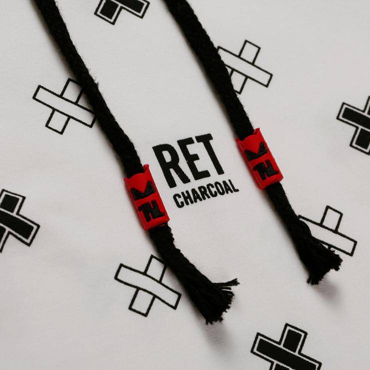 Men's Printed Short Sleeve Hooded Red Tees - Large