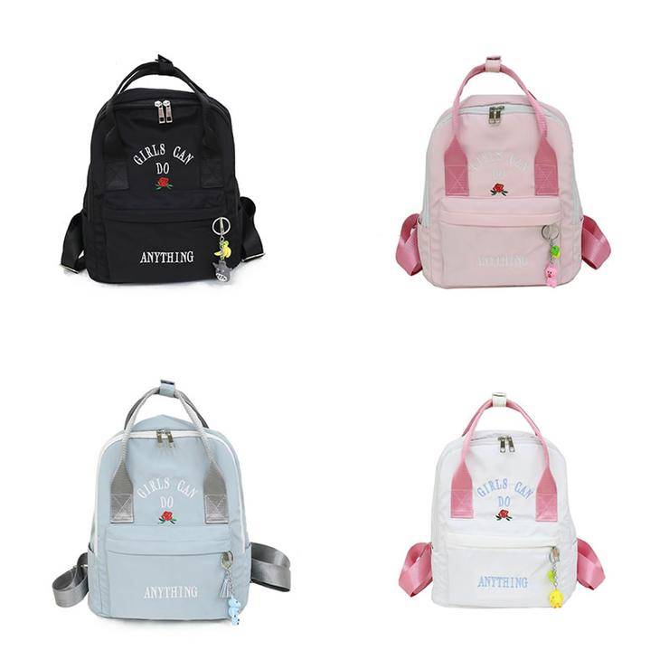 White Printed Multifunction Backpacks for Girls