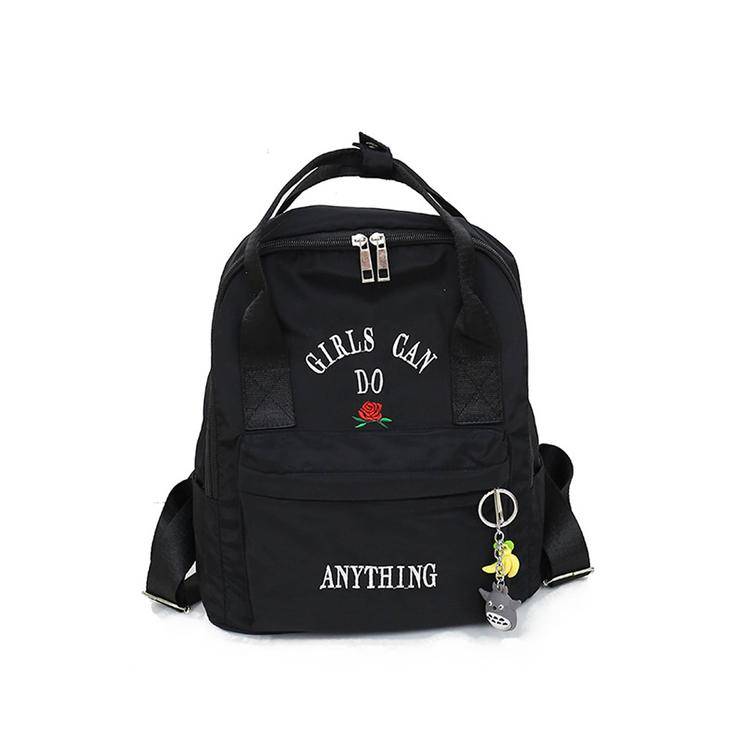 White Printed Multifunction Backpacks for Girls