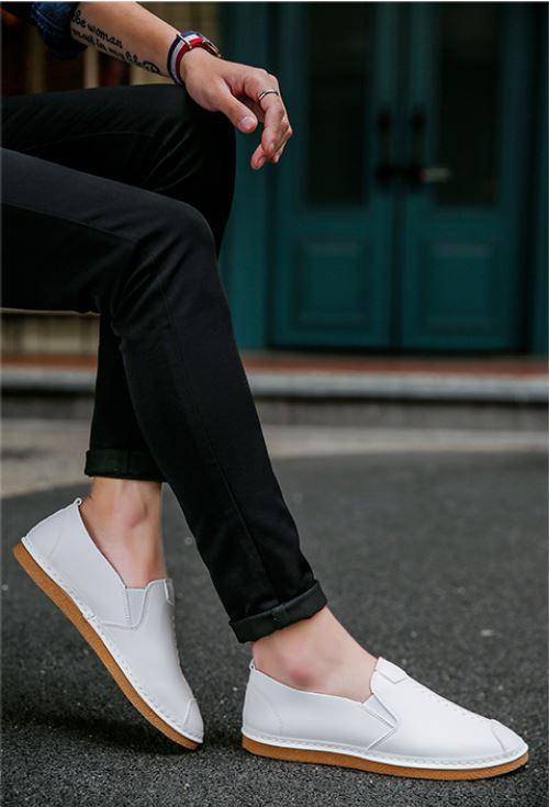 White Casual Fashion Loafer Shoes - Size 39