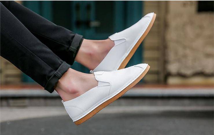 White Casual Fashion Loafer Shoes - Size 39