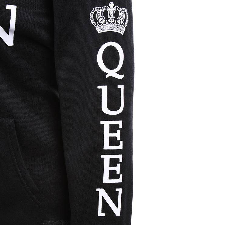 Black Royal King & Queen Couple Hoodies - Male M