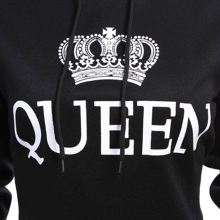 Black Royal King & Queen Couple Hoodies - Male M
