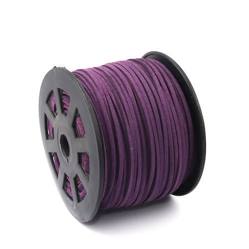 2mm Micro Fiber Faux Suede Beading Cord Dark Purple - 1M