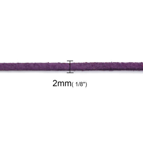 2mm Micro Fiber Faux Suede Beading Cord Dark Purple - 1M