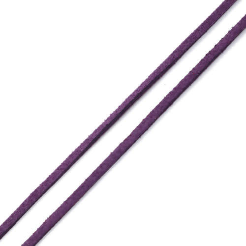 2mm Micro Fiber Faux Suede Beading Cord Dark Purple - 1M