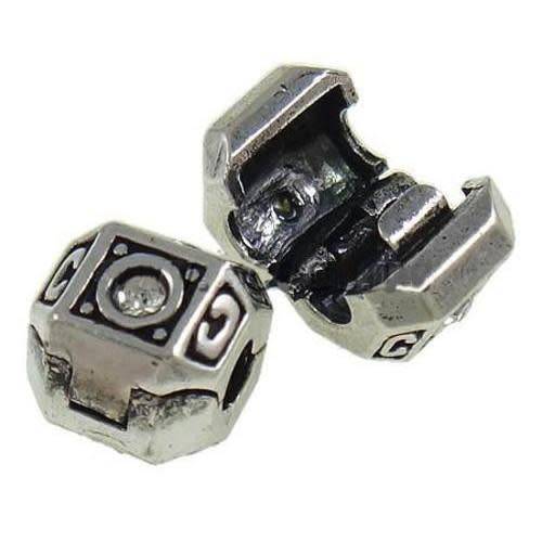 Beads, Stopper Beads, Metal Beads, AB Crystal Rhinestone Hinged Stopper Beads, 10mm (Loose)