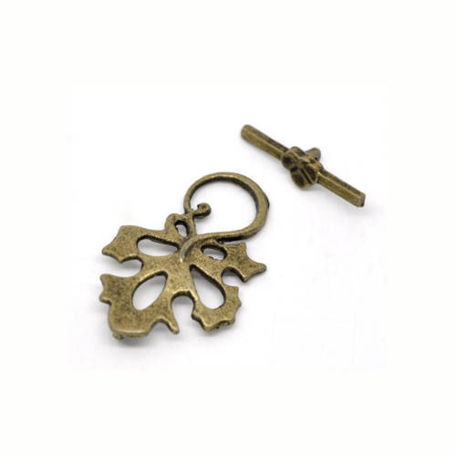 Clasps & Hooks, Toggle Clasps, Antique Bronze Vine Leaf Toggle Clasps, 31x21mm (Loose)