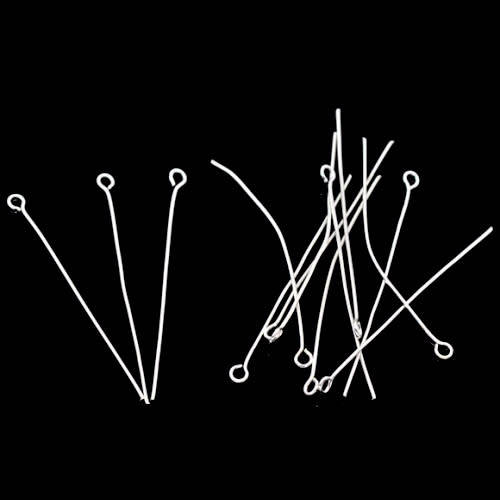 Eye Pins, Alloy Eye Pins, Shiny Silver Plated Eye Pins, 3cm (5Pcs)