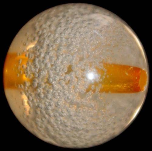 Orange Round Bubble Resin Straight Hole Bead 10 mm