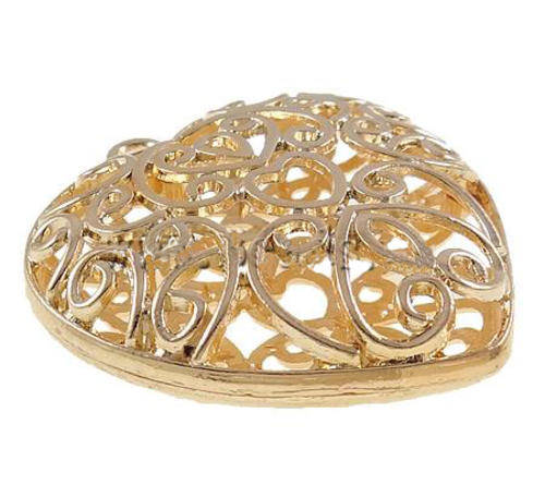 PENDANTS - GOLD PLATED - VINTAGE DESIGN - FILIGREE HEART