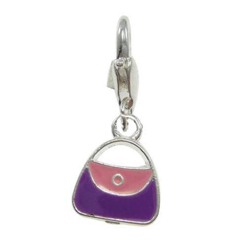 HANDBAG CHARMS - CLIP ON - PINK & PURPLE