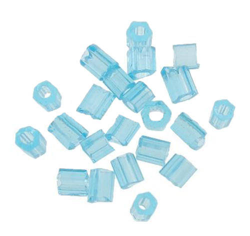 TRANSPARENT GLASS SEED BEADS - TUBE - TRANSLUCENT LIGHT BLUE 2 X 2MM