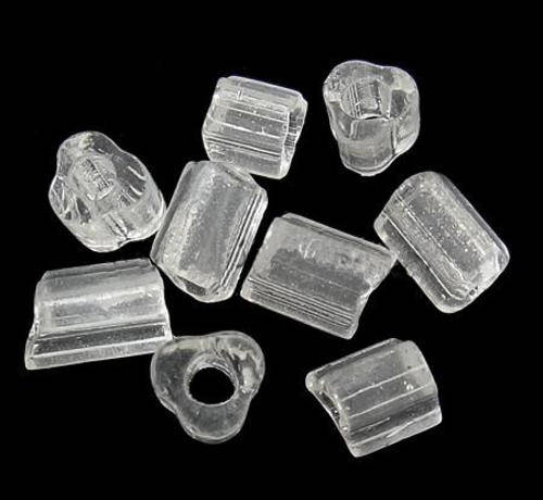 TRANSPARENT GLASS SEED BEADS - TUBE - TRANSLUCENT CLEAR 4 X 5 MM