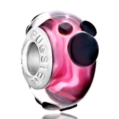 AUTHENTIC PUGSTER MICKEY DISNEY MURANO GLASS CHARM BEAD FOR EUROPEAN BRACELETS