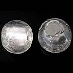 GLASS BEADS - SILVER FOIL - ROUND - WHITE - 8 x 6.5-7mm - 10 PCS