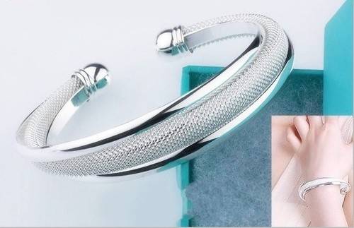 BRACELET - SOLID 925 STERLING SILVER MESH CUFF