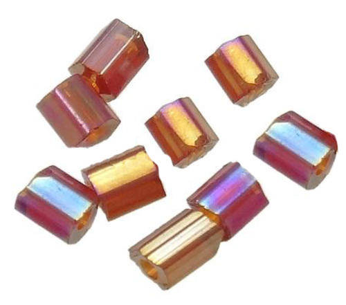 SEED BEADS - TRANSLUCENT - TUBE - RAINBOW MOTHER OF PEARL - 2x3mm - SOLD PER 25g PACKET