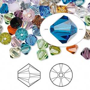 SWAROVSKI CRYSTAL - MIXED COLORS - 6 mm - XILION BICONE - 5328