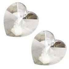 SWAROVSKI CRYSTAL -SILVER SHADE - 10mm HEART BEADS - 5742