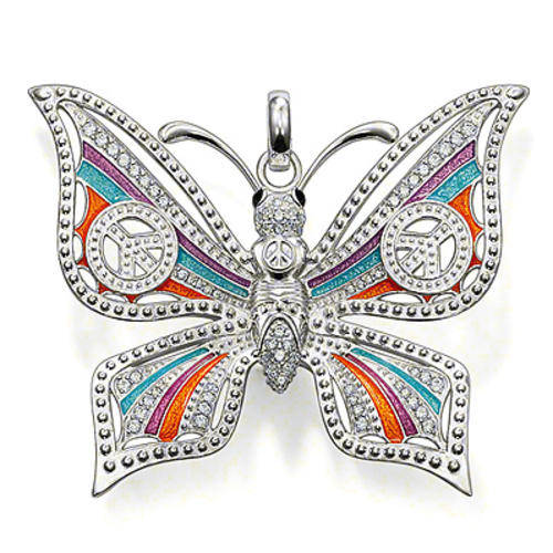 PENDANTS - LARGE - BUTTERFLY WITH PEACE SYMBOL ON WINGS
