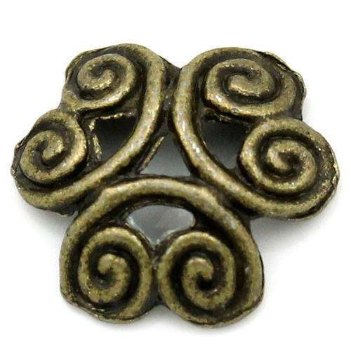 BEAD CAPS/ANTIQUE BRONZE BEAD CAPS/6 PETAL FLOWER BEAD CAPS/12MM BEAD CAPS/JEWELRY MAKING BEAD CAPS