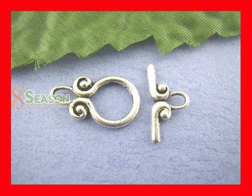 TOGGLE CLASPS - ANTIQUE SILVER - CURCURBIT - 12x20mm