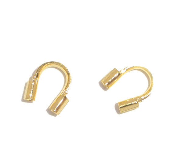 WIRE GUARDIAN PROTECTORS CRIMP LOOPS - 5x5mm - GOLD TONE - 10 Pcs