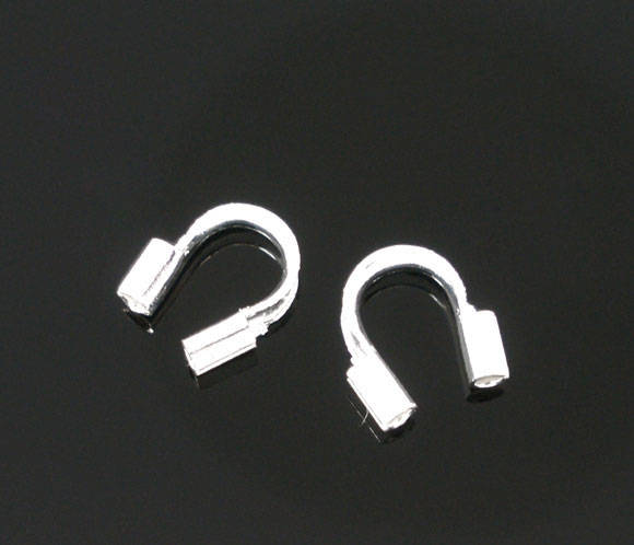WIRE GUARDIAN PROTECTORS CRIMP LOOPS - 5x5mm - SILVER PLATED - 10 Pcs