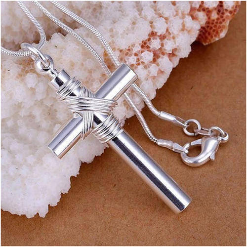 925 SILVER STAMPED - CROSS PENDANT WITH 925 SILVER CHAIN