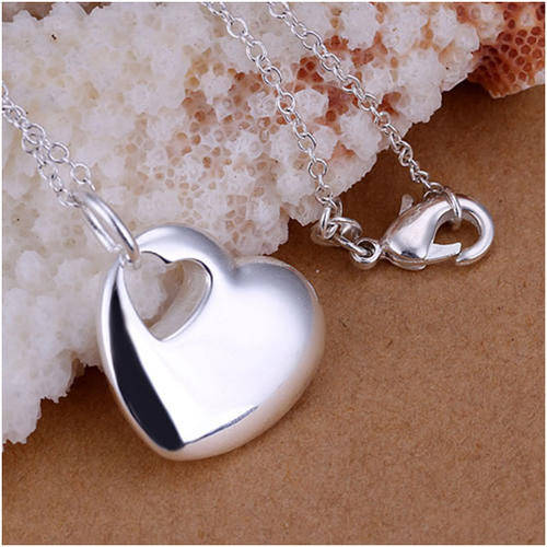 NECKLACE - SOLID SILVER STERLING 925 CHAIN WITH SOLID HEART PENDANT