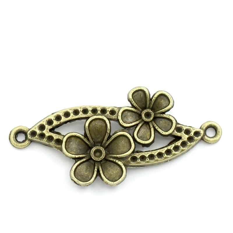 CONNECTORS/BEADING CONNECTORS/JEWELRY MAKING CONNECTORS/ANTIQUE BRONZE CONNECTORS/FLOWER CONNECTOR