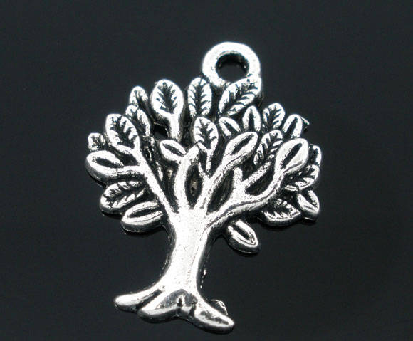 CHARMS - ANTIQE SILVER - TREE CHARM - 22x17mm